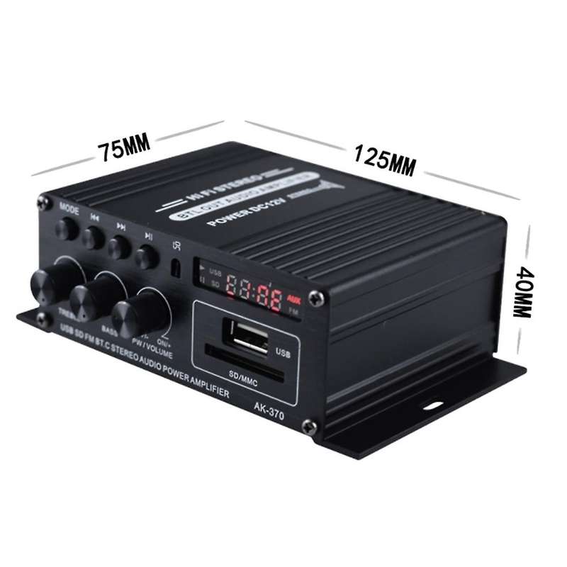 Ak370 2 Channel Bluetooth Hifi Power Amplifier Remote Control (ak370)