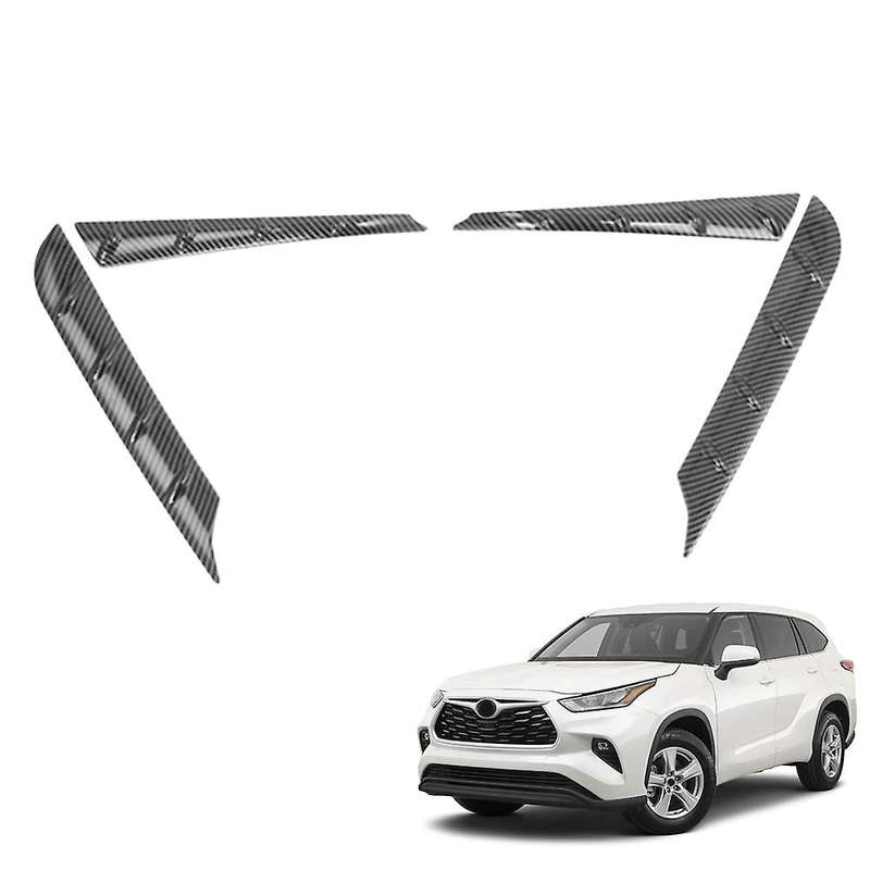 4pcs Carbon Fiber Car Spoiler Cover Trim for Highlander 2021 2022