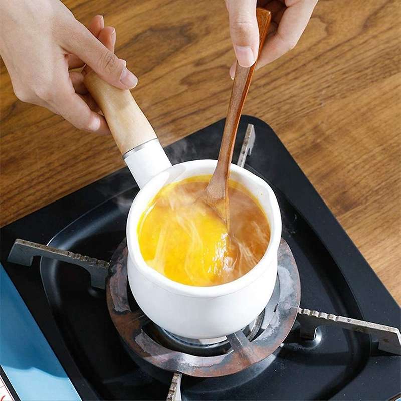 Enamel Milk Pot Mini Butter Warmer Milk Pot Enamel Sauce Pot Blue