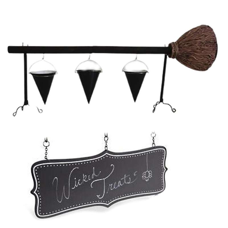 Broom Holder with Detachable Basket for Biscuit Dessert Snack Storage
