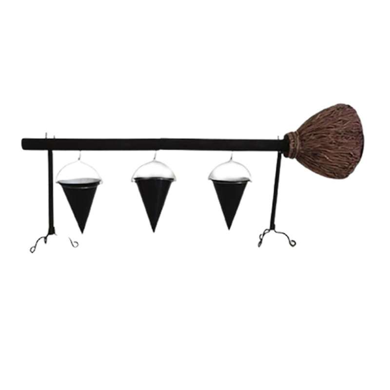 Broom Holder with Detachable Basket for Biscuit Dessert Snack Storage
