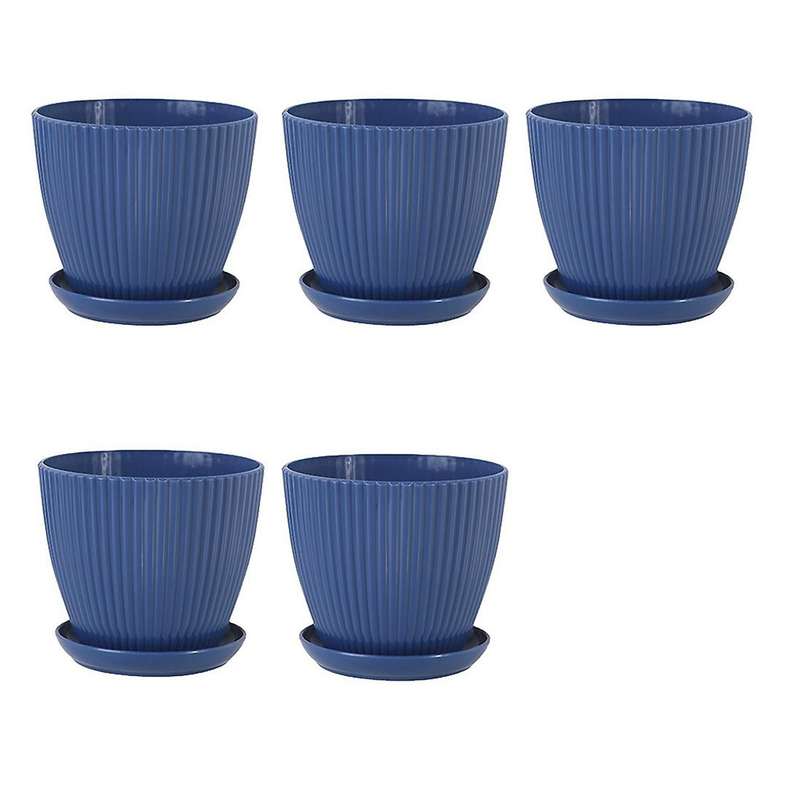 Plastic Planter Pots for Plants,5 Pack 6inch Flower Pots for Indoor D