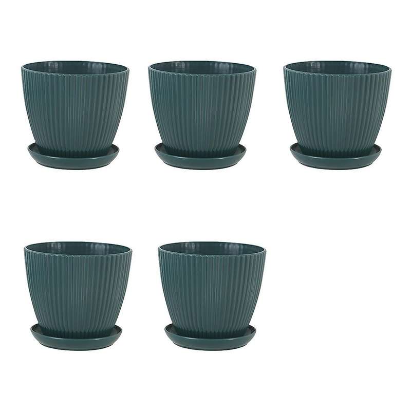 Plastic Planter Pots for Plants,5 Pack 6inch Flower Pots for Indoor B