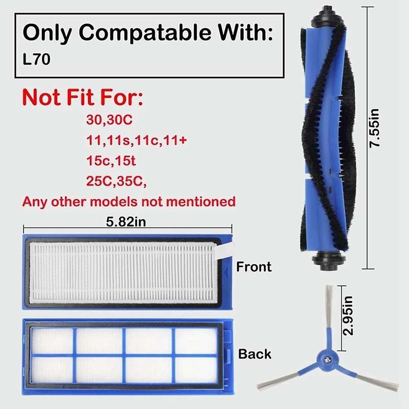 1 Set Vacuum Cleaner Parts Kit for Eufy Robovac L70 Hybrid Robot