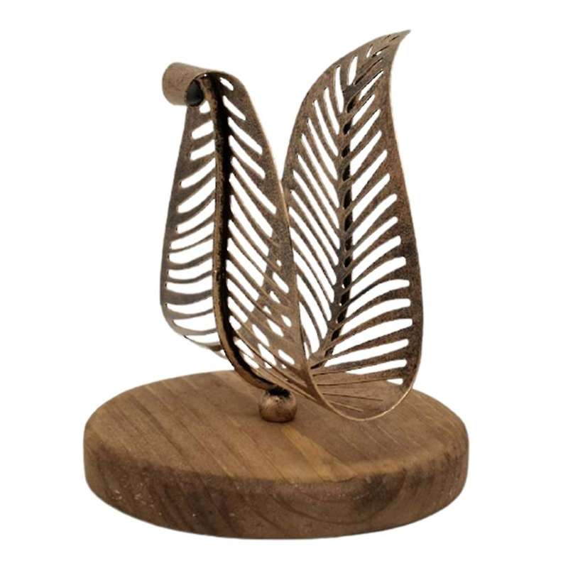 Retro Leaf Tissue Holder Napkin Holder Metal Home Decoration(gold)