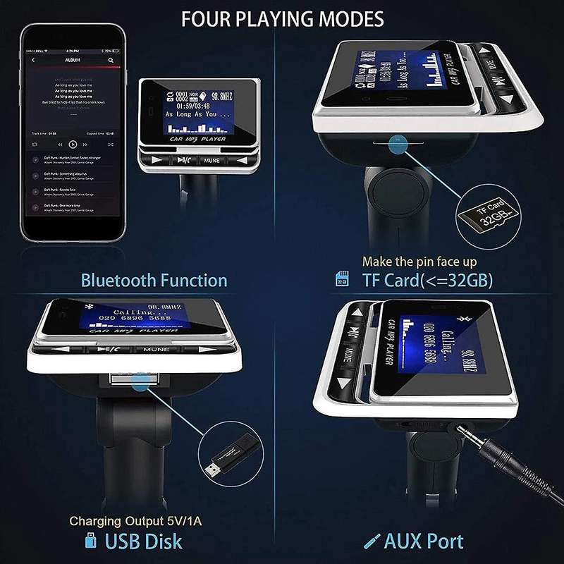 Car Fm Transmitter Radio Bluetooth Handsfree Car Kit Music Player
