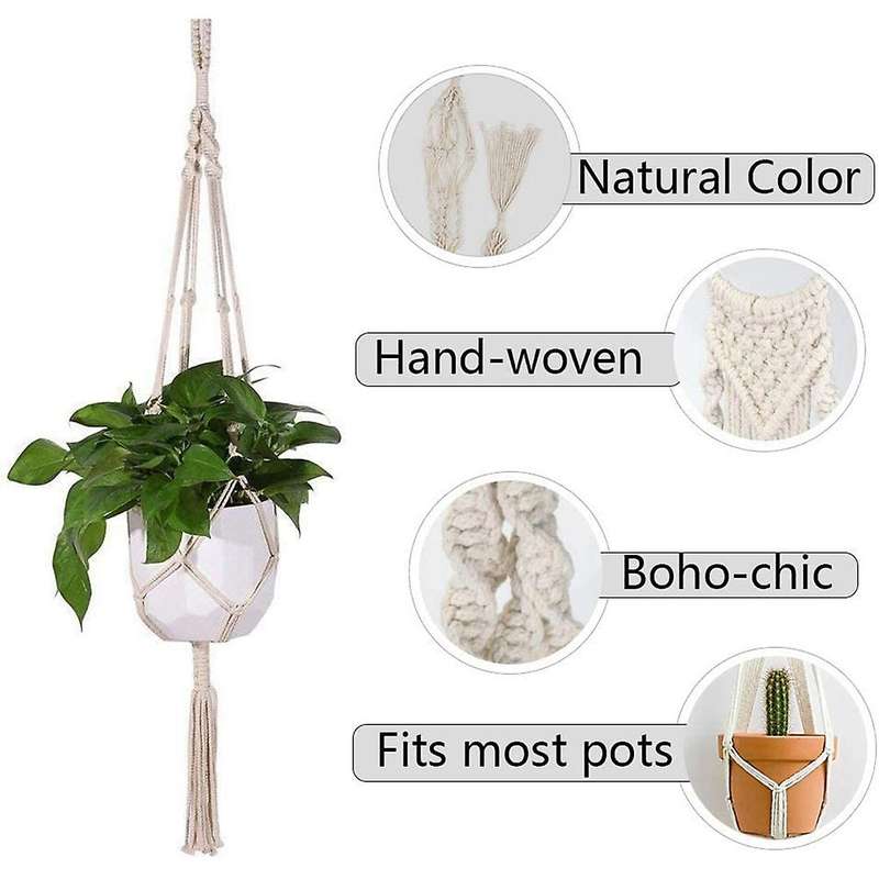 Macrame Plant Hangers, Handmade Hanging Plant Basket Stand Holder