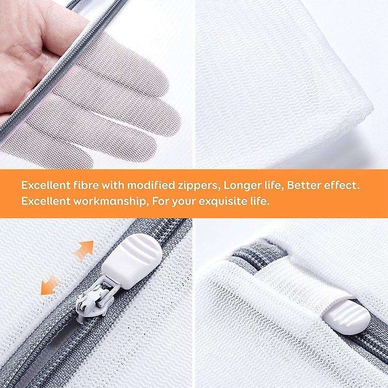 Waeschenetze, 8 Stueck Waeschesack Waeschetasche Set - Weiss