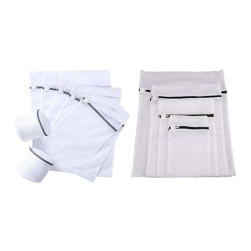 Waeschenetze, 8 Stueck Waeschesack Waeschetasche Set - Weiss