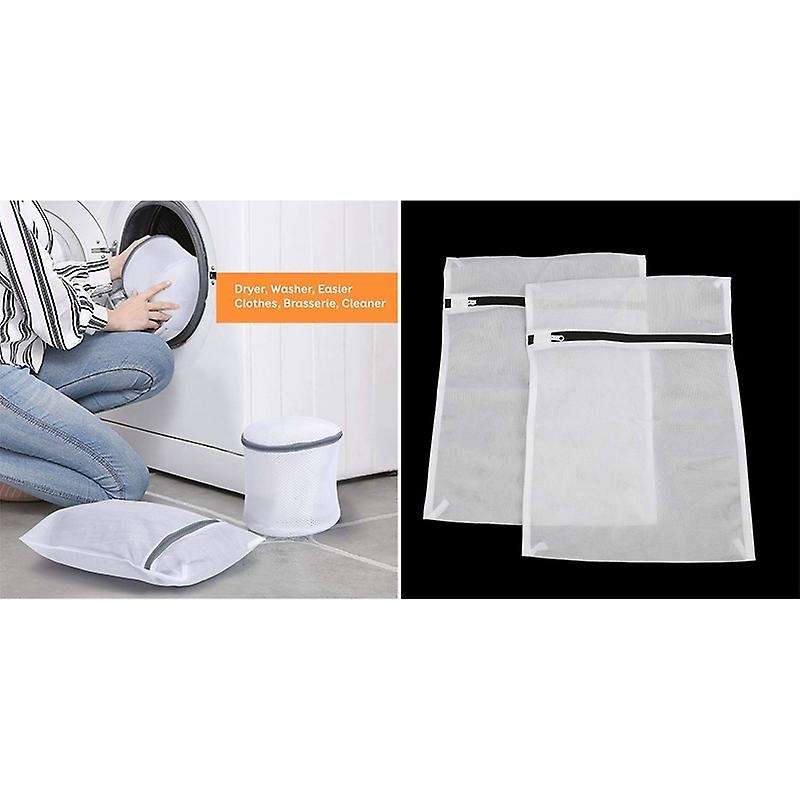 Waeschenetze, 8 Stueck Waeschesack Waeschetasche Set - Weiss