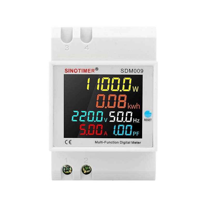 Sinotimer Sdm009 Din-rail Digital Meter Ac250-450v Built-in (ct)