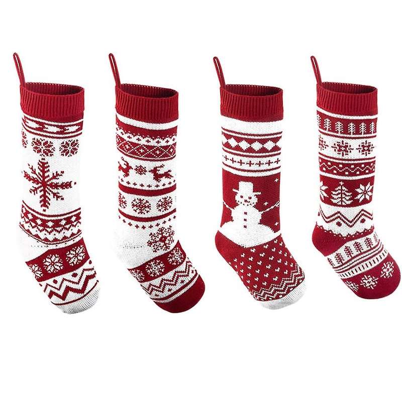 Christmas Decor Large Stockings Santa Fabric Gift Stocking