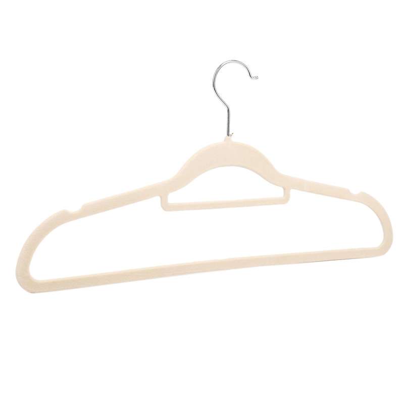 10 Pcs Flocking Hanger Non-slip Plastic Hanger Seamless Drying Rack