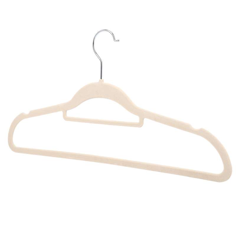 10 Pcs Flocking Hanger Non-slip Plastic Hanger Seamless Drying Rack