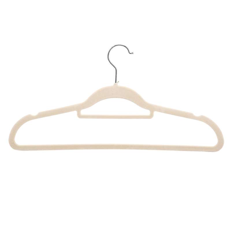 10 Pcs Flocking Hanger Non-slip Plastic Hanger Seamless Drying Rack