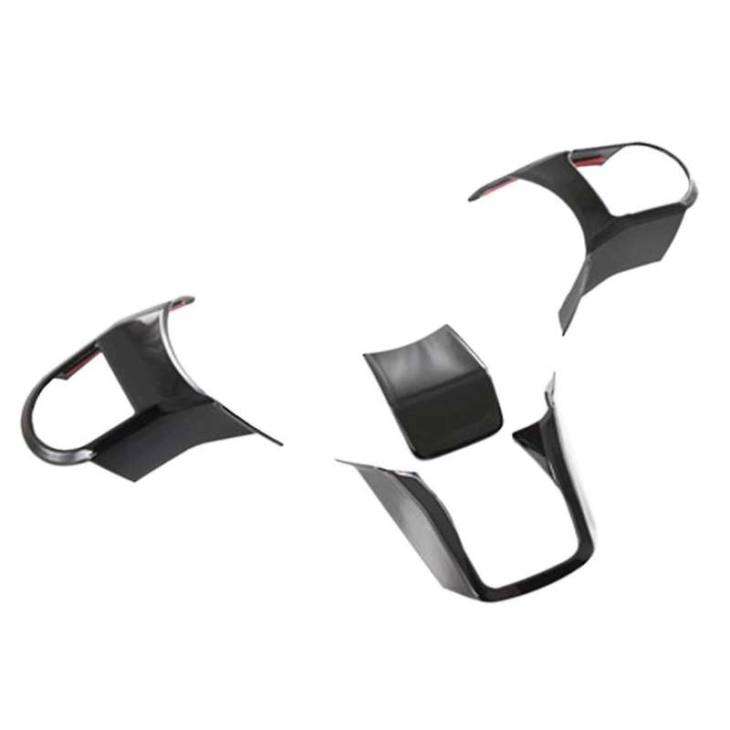 4pcs Car Glossy Black Steering Wheel Panel Cover Trim Decoration