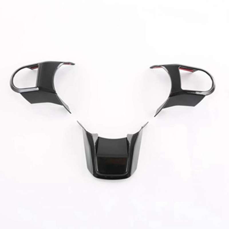 4pcs Car Glossy Black Steering Wheel Panel Cover Trim Decoration