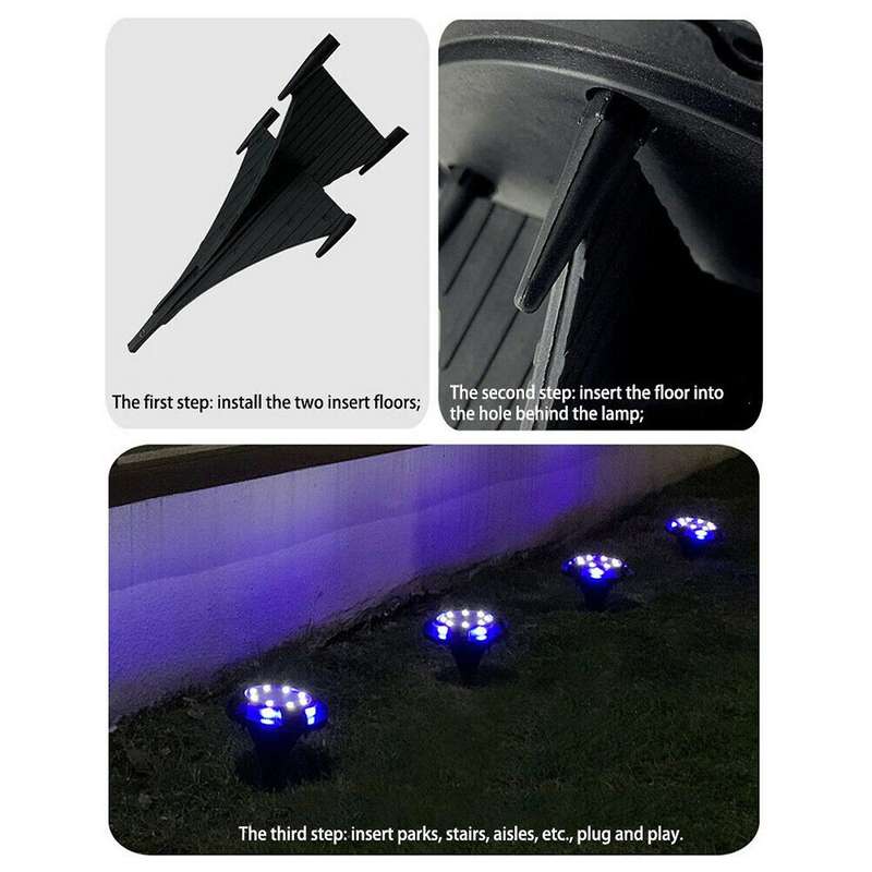 4pack 12 Led Solar Buried Disk Light Ground Lights for Landscape A