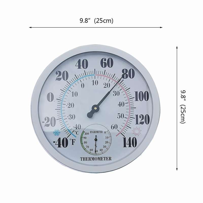 Indoor Outdoor Thermometer Garden Large Number 10 In Diameter White