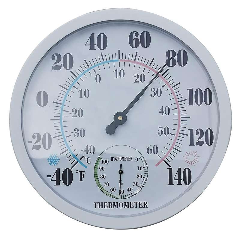 Indoor Outdoor Thermometer Garden Large Number 10 In Diameter White