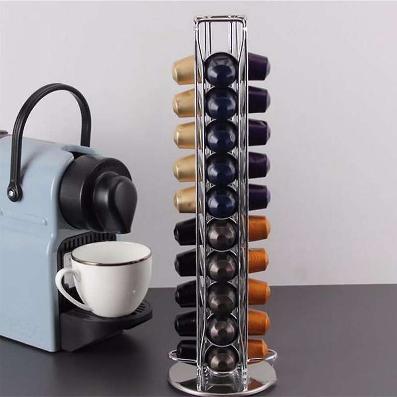 Coffee Pod Holder Metal Rack Storage 40pcs for Nespresso Coffee,a
