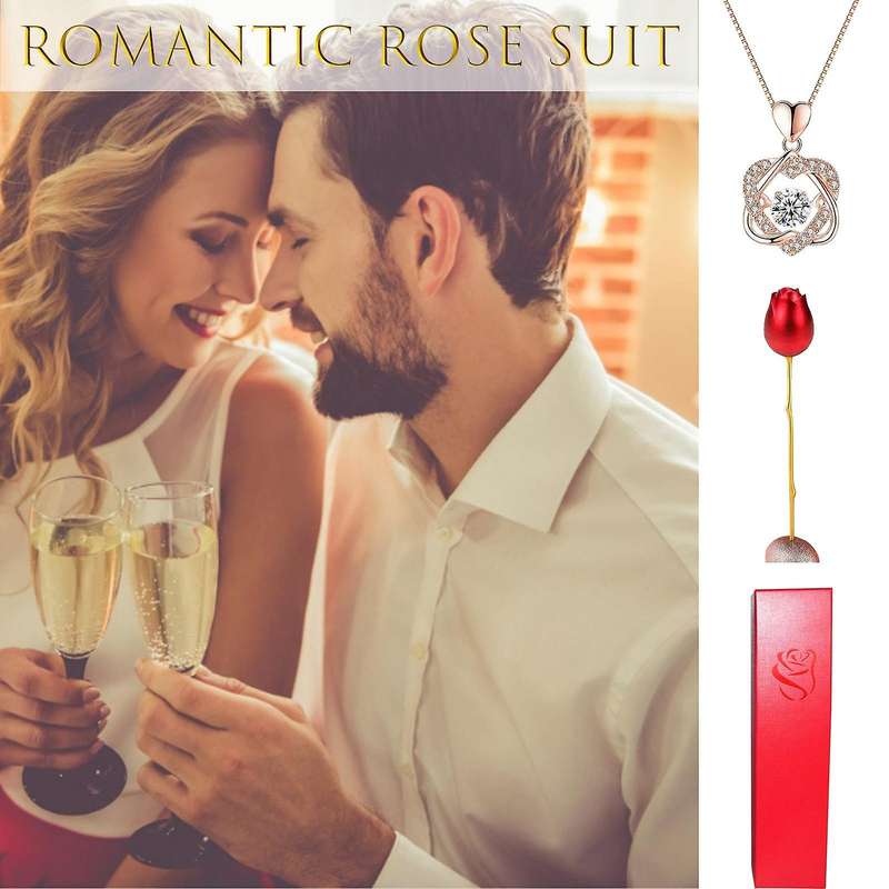 Heart-shaped Blue Purple Crystal Diamond Pendant Rose Gold