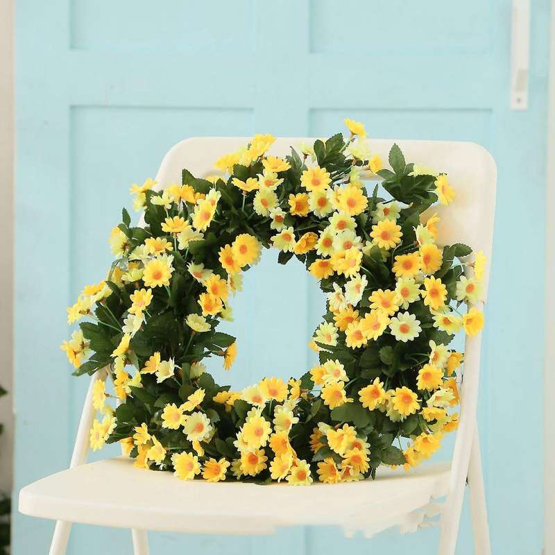 Yellow Daisy ,spring and Summer Wreath for Outdoor Or Home Decor