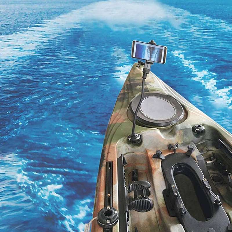 2x Kayak Cell Phone Holders with Flexible Long Arm for Phone On Kayak