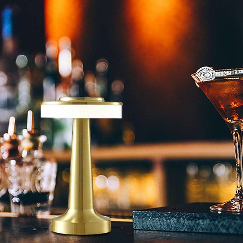 Touch Led Rechargeable Table Lamp Dining Table Bar Table Lamp,gold