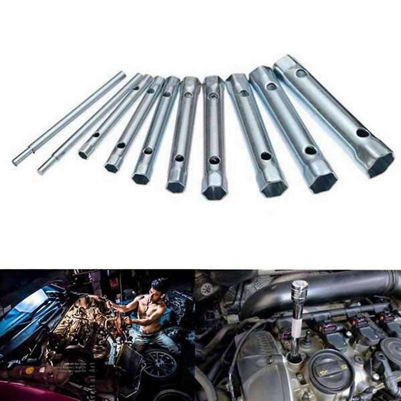 10pcs 6-22mm Metric Tubular Socket Wrench Set, Pipe Stem Spark Plug