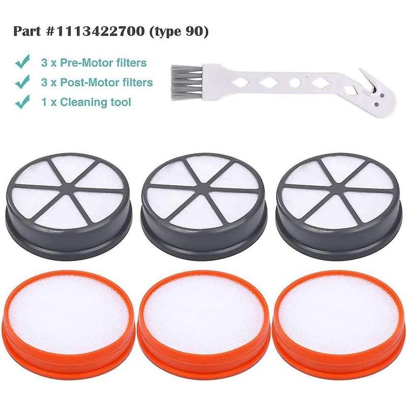 3 Set Type 90 Filters Kit for Vax Replacement Pre & Post Filter Set