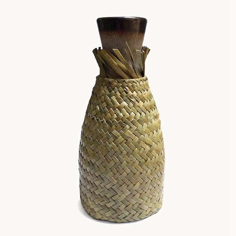 Rattan Ceramic Flower Pot Hand-woven Seaweed Woven Flower Arrangement