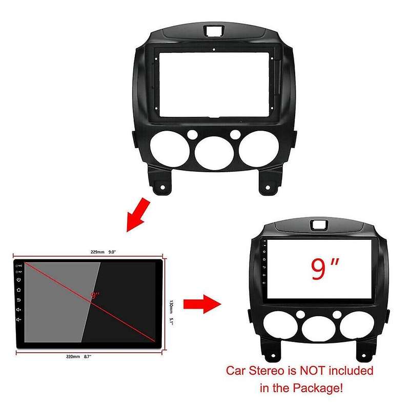 9 Inch 2din Car Dashboard Frame Dvd for Mazda 2 Demio 2007-2014