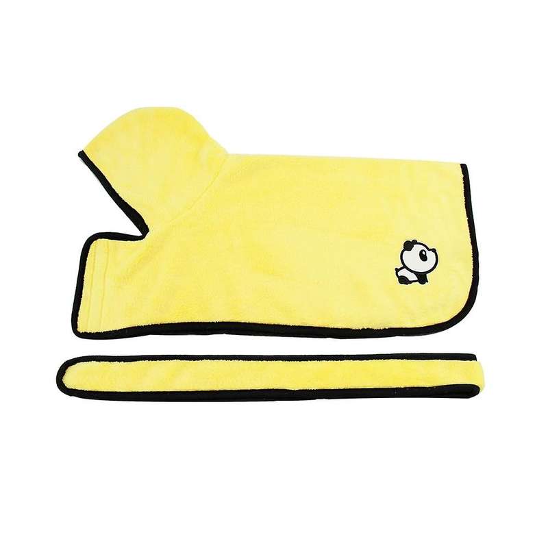 Dog Towel Dog Drying Coat Microfiber Pet Dog Cat Bath Robe,m Yellow