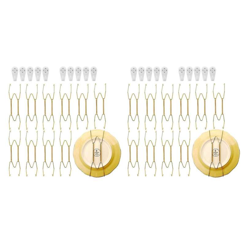 Stainless Steel Plate Hangers for Walls Holder with 10 Pcs Wall Hooks