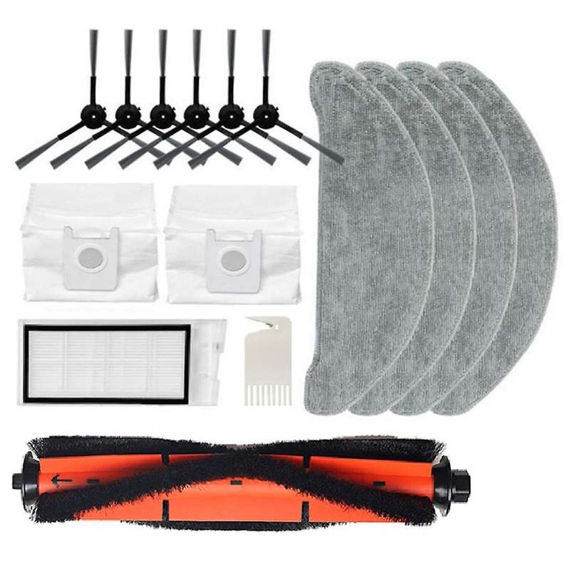 15pcs Replacement Kit Main Side Brush Hepa Filter Mop Cloth Dust Bag