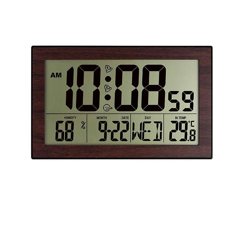 Digital Wall Clock,number Time Dark Wood Color