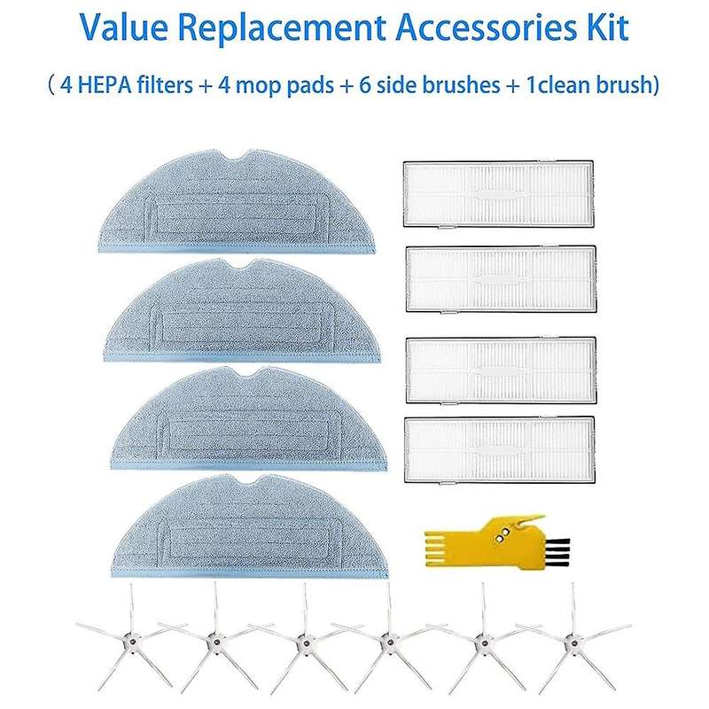 For Roborock S7 T7s T7 Plus Robot Vacuum, Side Brush Filter Mop Pads