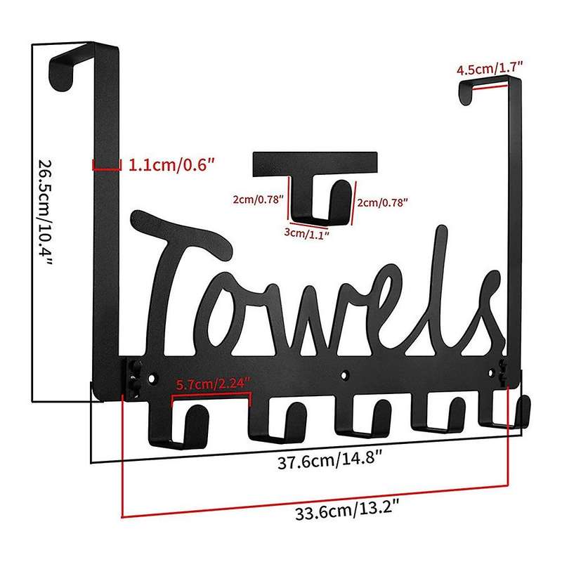 Over The Door Hook Hanger Bathroom Hook Racks Wall Mount for Robes