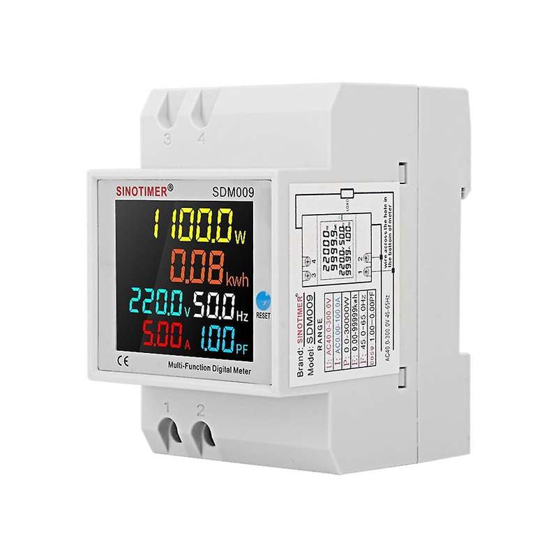 Sinotimer Sdm009 Din-rail Digital Meter Ac40-300v External (ct)
