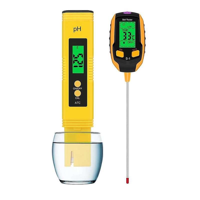 Water Hydroponic Ph Meter and 4-in-1 Soil Tester,digital Plant Tester