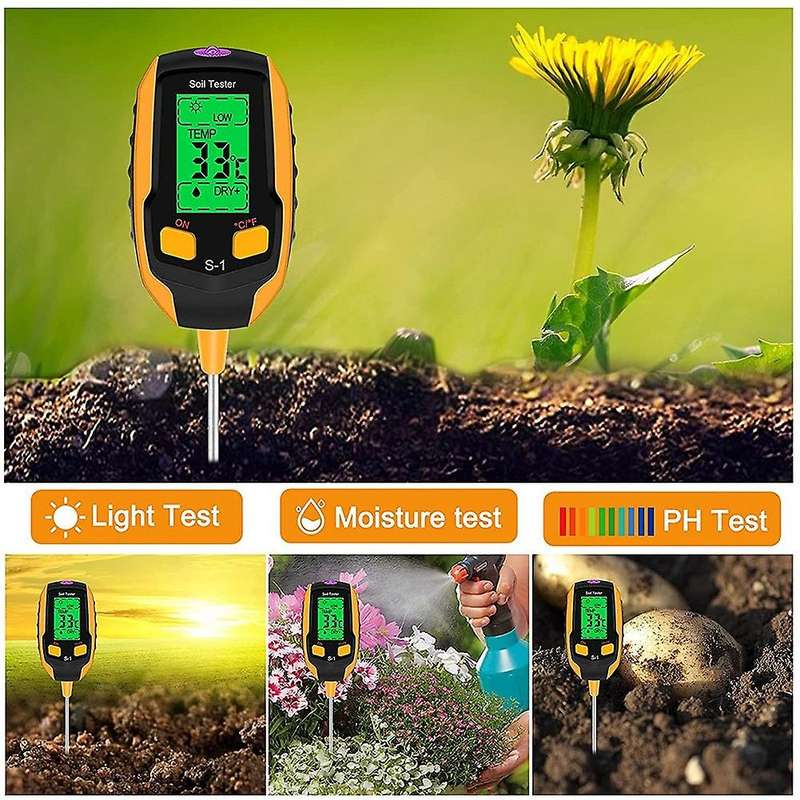Water Hydroponic Ph Meter and 4-in-1 Soil Tester,digital Plant Tester
