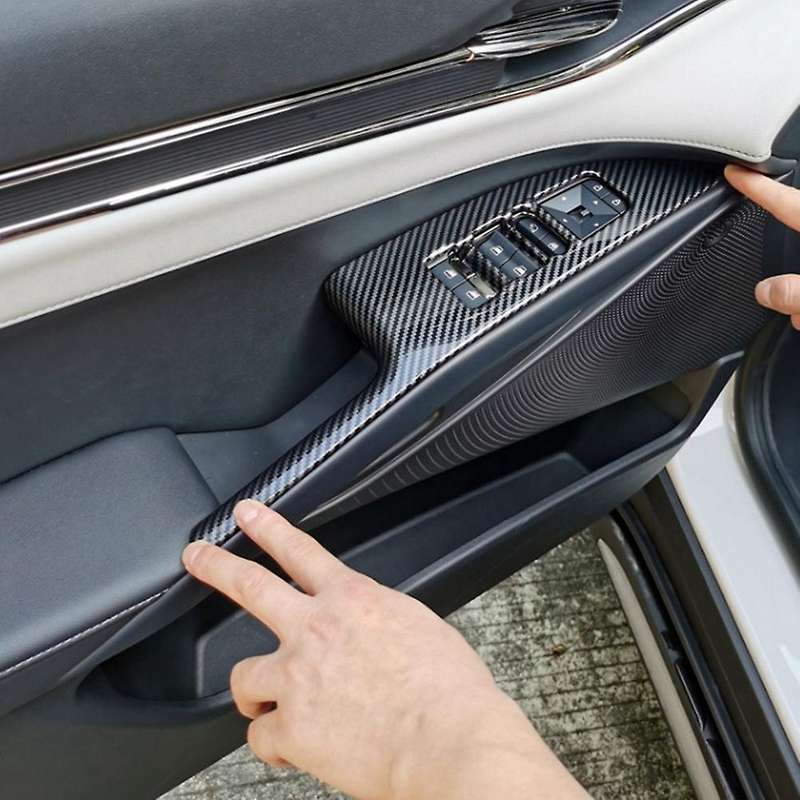 For Ford Evos 2022 Carbon Fiber Car Window Glass Lift Switch Cover