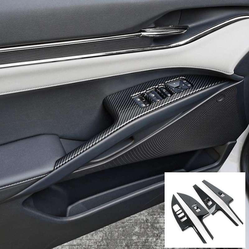 For Ford Evos 2022 Carbon Fiber Car Window Glass Lift Switch Cover