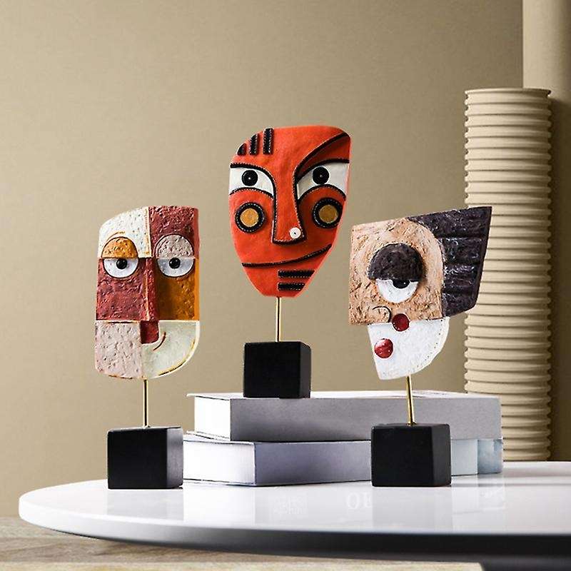 Face Art Crafts Decorative Traditional Figurines Home Decoration D
