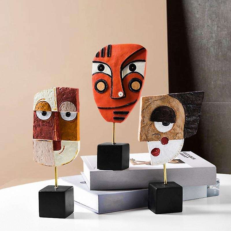 Face Art Crafts Decorative Traditional Figurines Home Decoration D