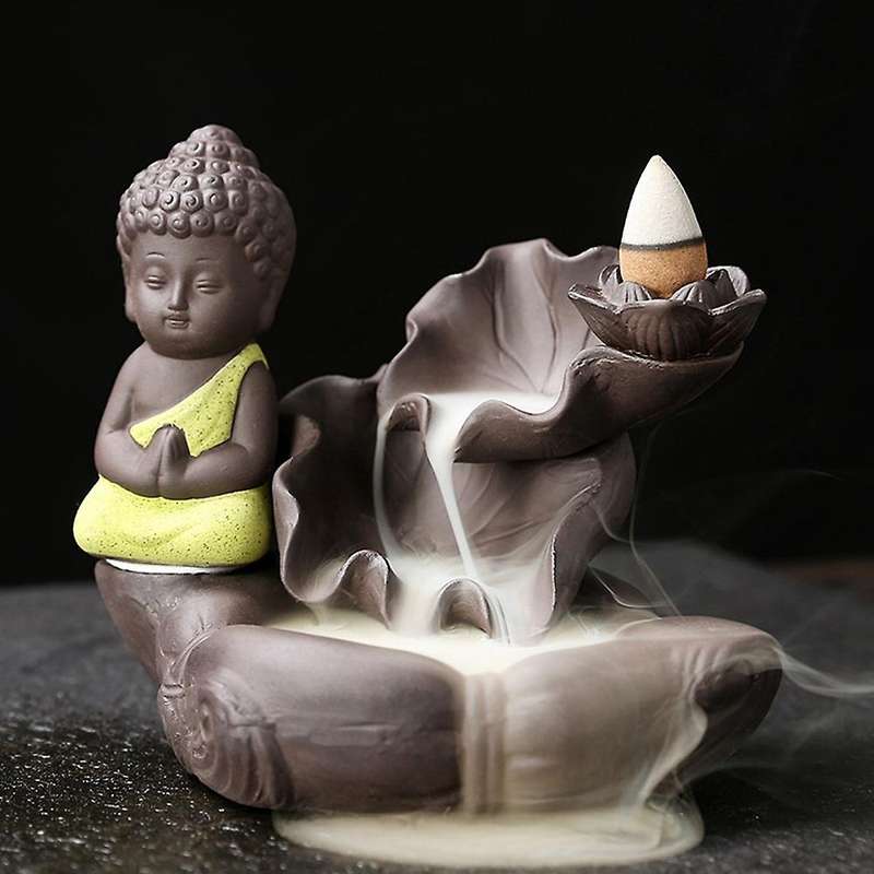 Little Monk Smoke Backflow Burner Incense Stick Holder