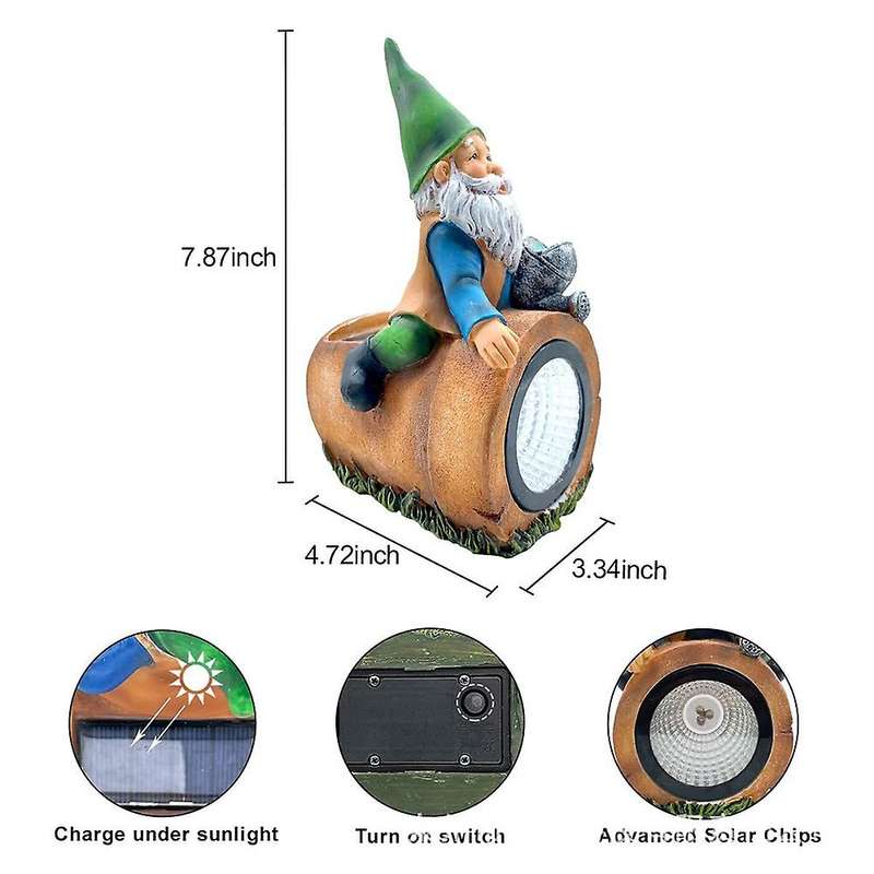 Solar Garden Gnome Decor - for Outdoor Solar Lights for Lawn Patio