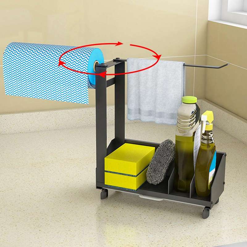 Kitchen Sink Caddy Organizer,towel Rack, Brush Soap Dispenser Holder