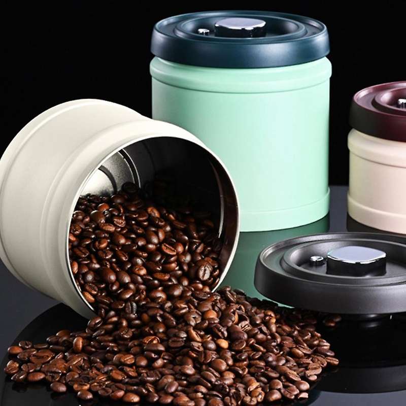 Sealed Coffee Bean Storage Container for Coffee Airtight Jar(white,m)